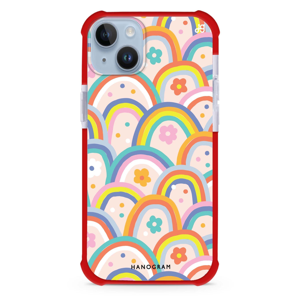Colourful Rainbow Floral iPhone 15 Plus Magsafe 兼容超強防摔保護殼