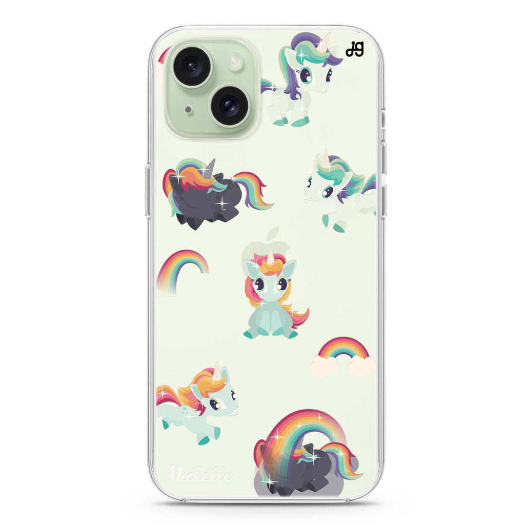 Unicorn & Rainbow iPhone 15 水晶透明保護殼