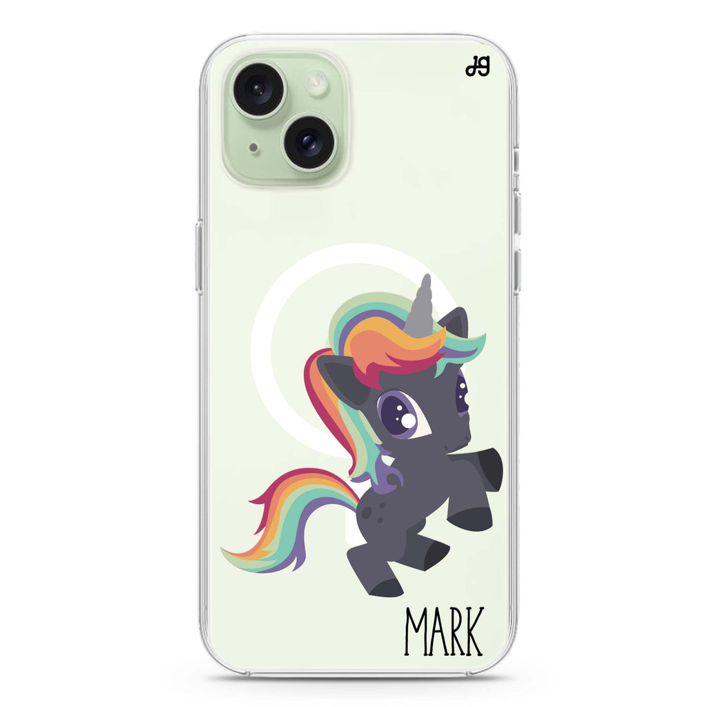 Lovely Unicorn I iPhone 15 Plus Magsafe 兼容水晶透明保護殼