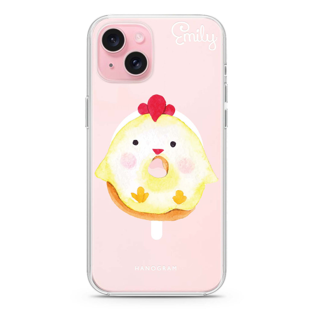 Sweet donut chick iPhone 15 Plus Magsafe 兼容水晶透明保護殼