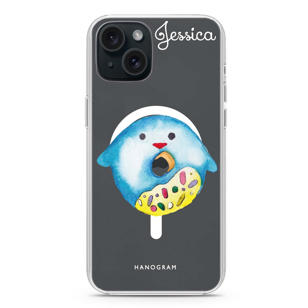 Sweet donut penguin iPhone 15 Magsafe 兼容水晶透明保護殼