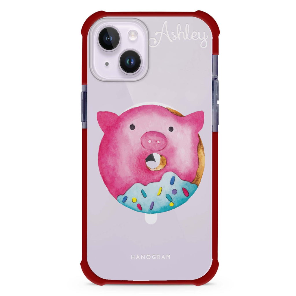Sweet donut piggy iPhone 15 Plus Magsafe 兼容超強防摔保護殼
