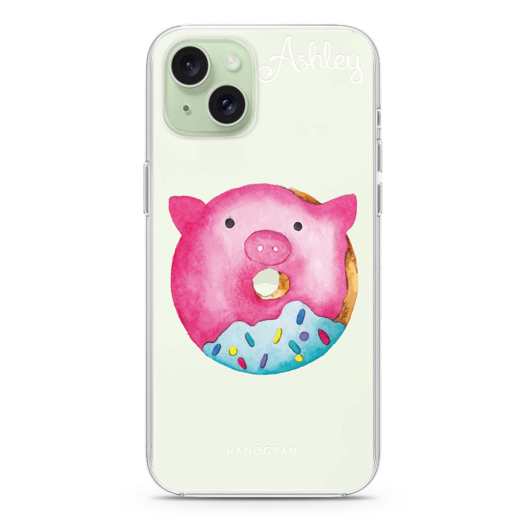 Sweet donut piggy iPhone 15 plus 水晶透明保護殼