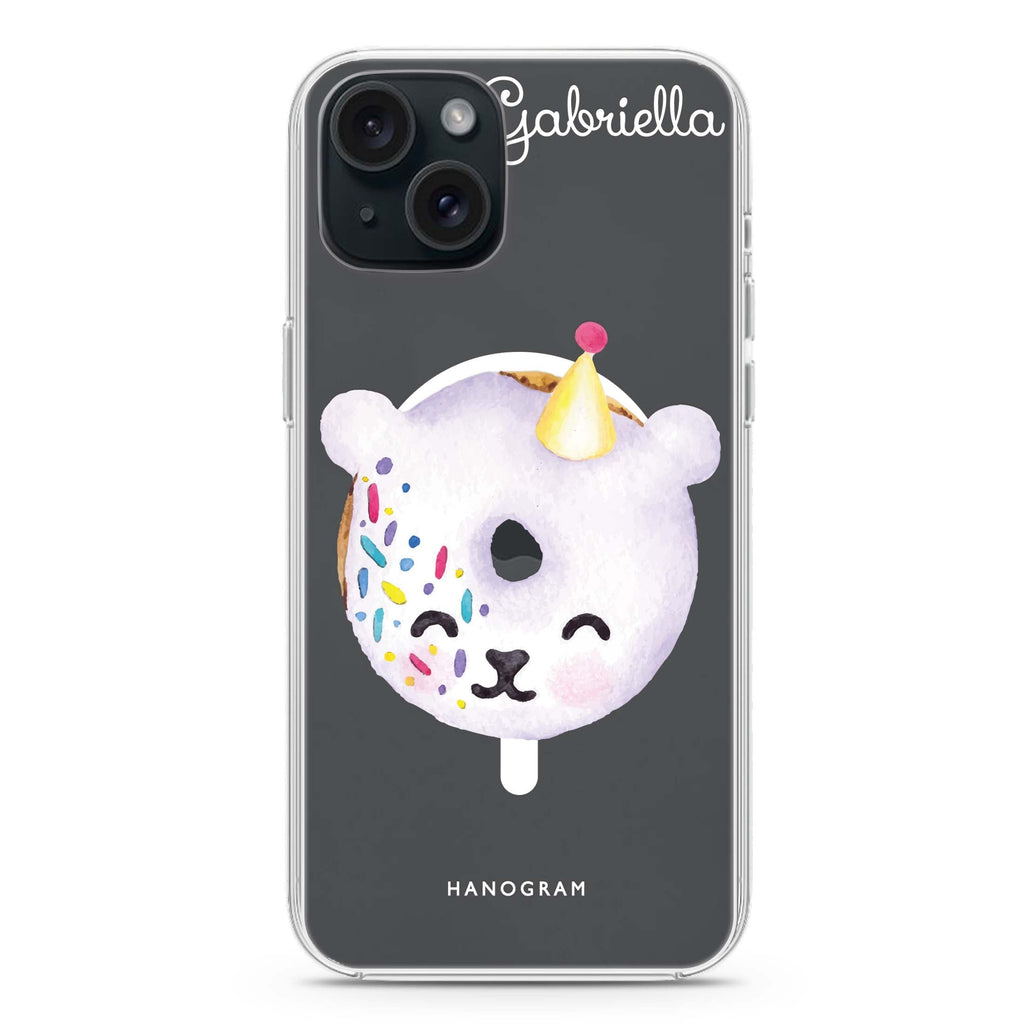 Sweet donut bear iPhone 15 Magsafe 兼容水晶透明保護殼