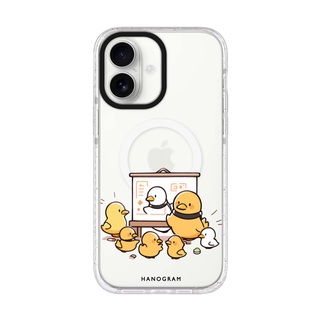 Duck Professor iPhone 17 水晶透明保護殼正面展示