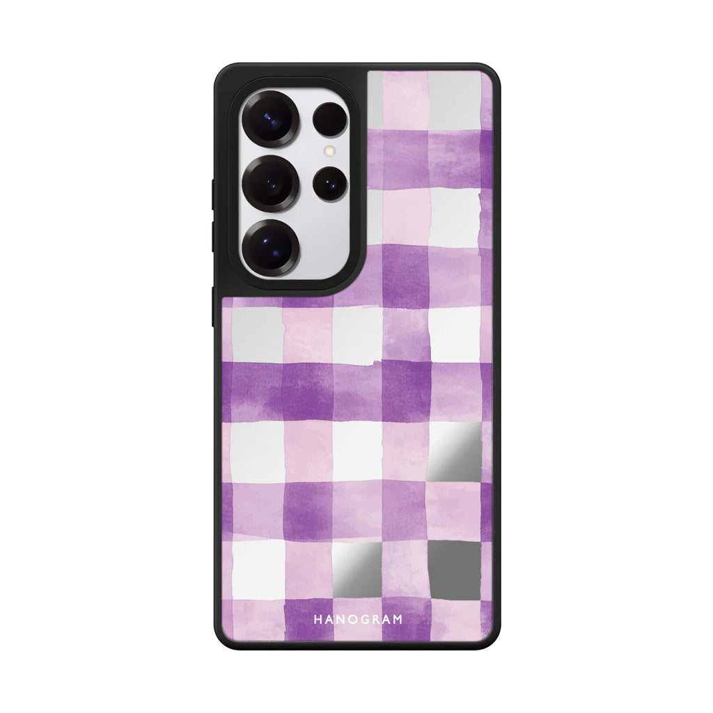 Lavender Checks 鏡面手機殼