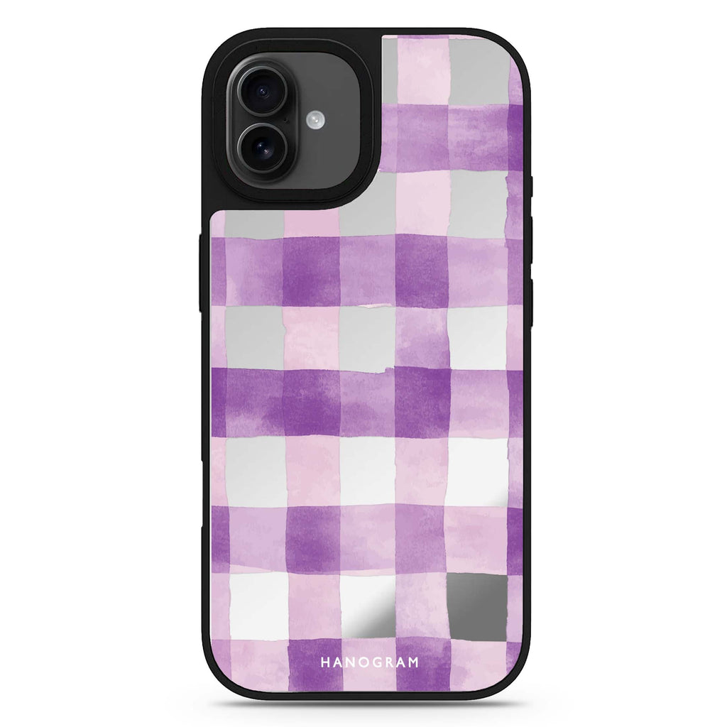 Lavender Checks iPhone 17 鏡面手機殼 主圖設計