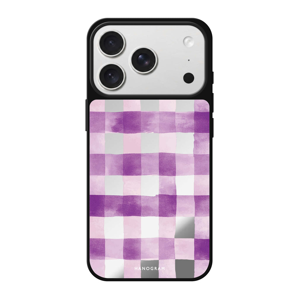 Lavender Checks 鏡面手機殼