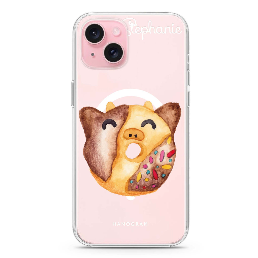 Sweet donut calf iPhone 15 Magsafe 兼容水晶透明保護殼