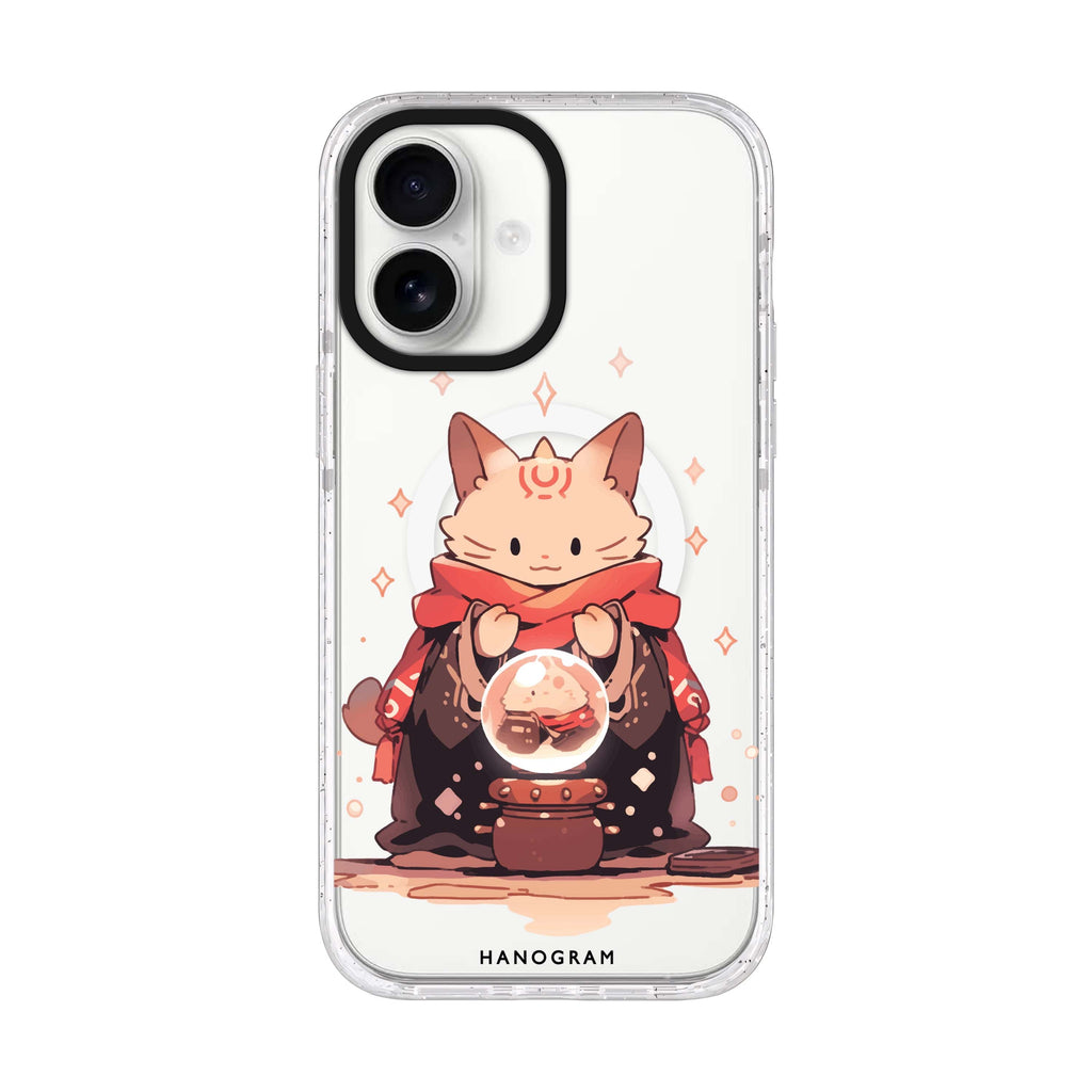 Mystic Feline iPhone 17 水晶透明保護殼正面展示