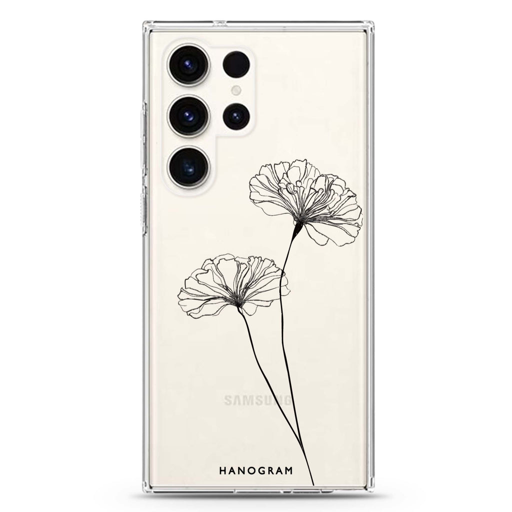 Sketch Flowers Samsung Galaxy 水晶透明保護殼