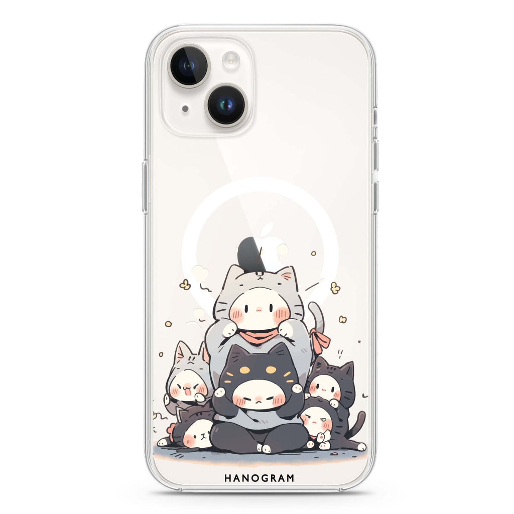 Feline Asana Lesson iPhone 14 Plus Magsafe 兼容水晶透明保護殼