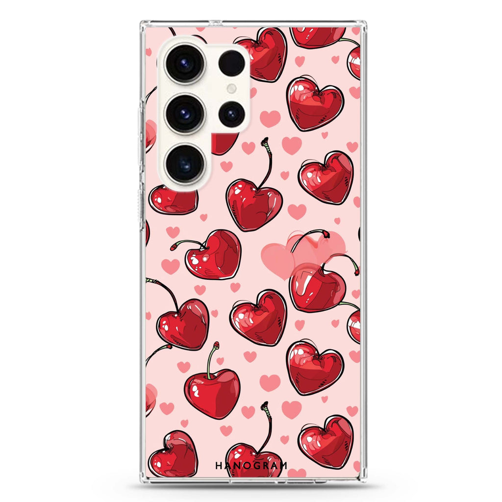 Cherry Amore Samsung Galaxy Ultra 透明保護殼，適用 S26/S25/S24/S23 Ultra，圖1