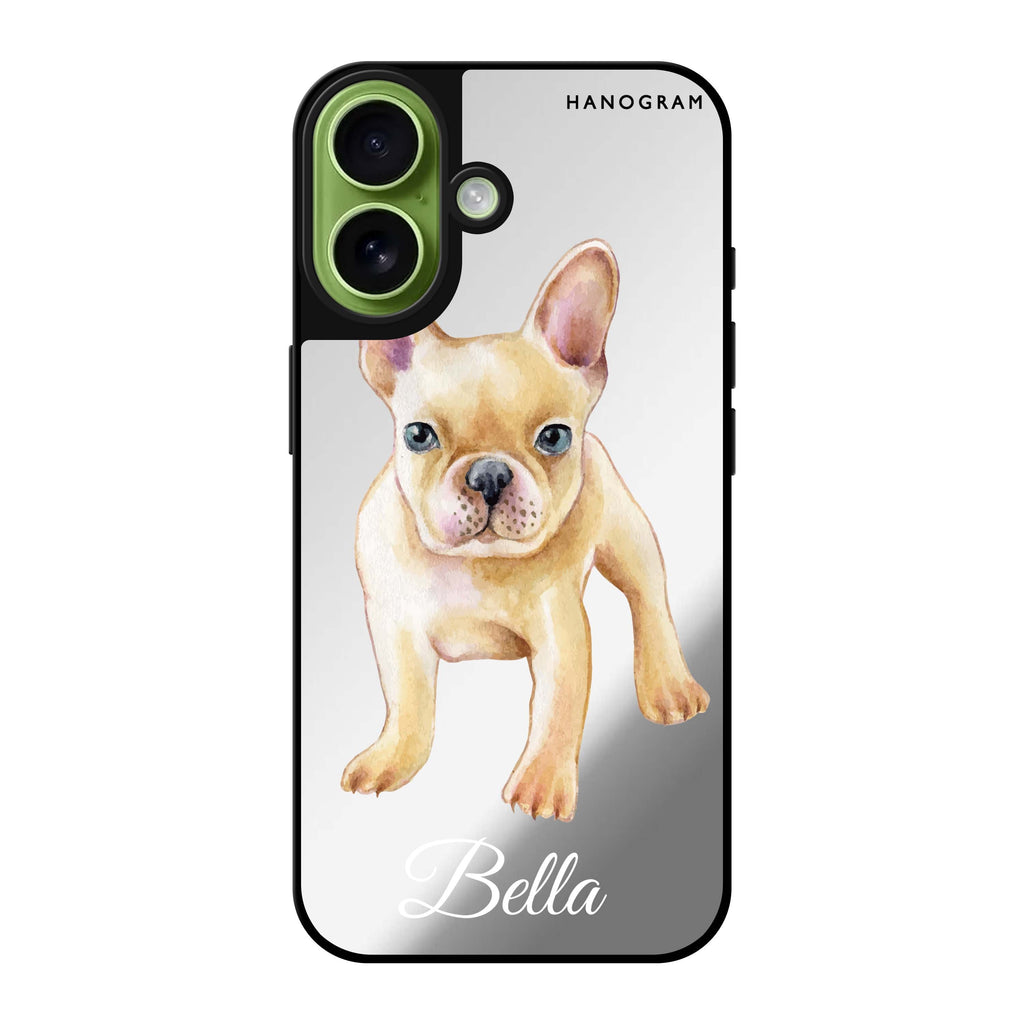 Reflective iPhone 16 Mirror Case –Cute Dog Design