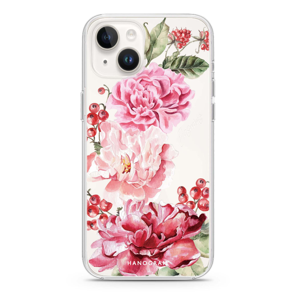 Pretty Watercolor Flowers iPhone 14 水晶透明保護殼