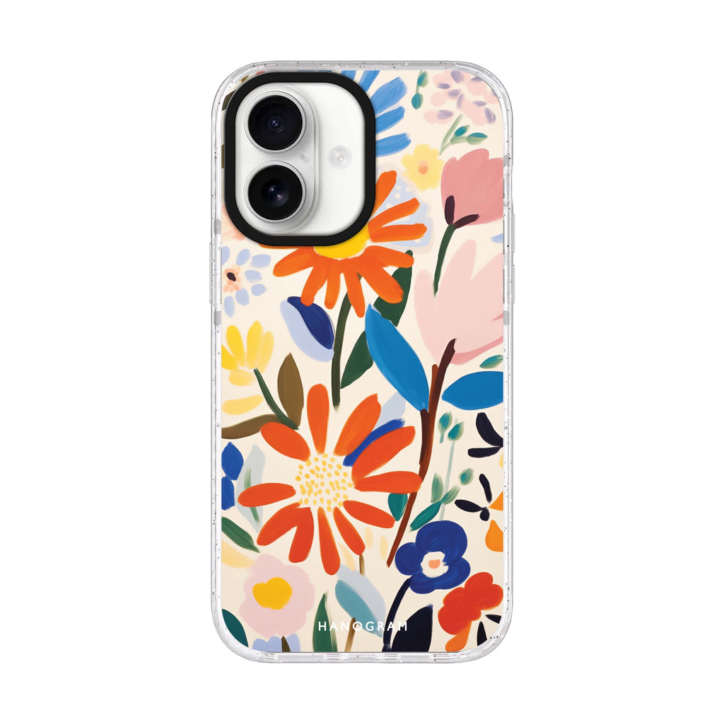 Bloom Brushwork iPhone 17 水晶透明保護殼正面展示