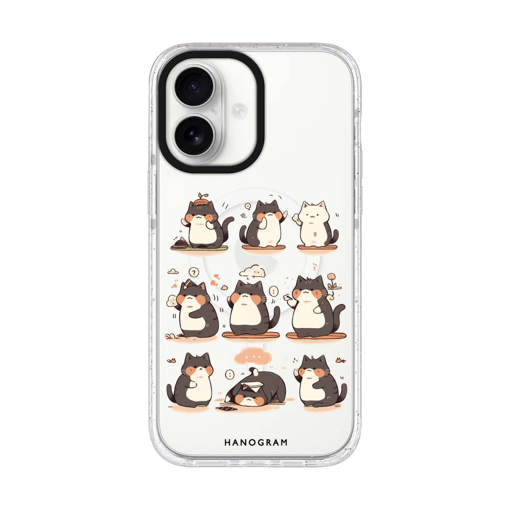 Zen Meowster iPhone 17 水晶透明保護殼正面展示