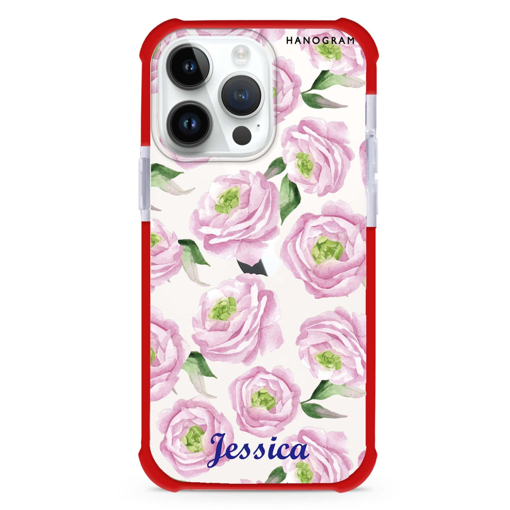 Watercolor pink floral 超強防摔保護殼