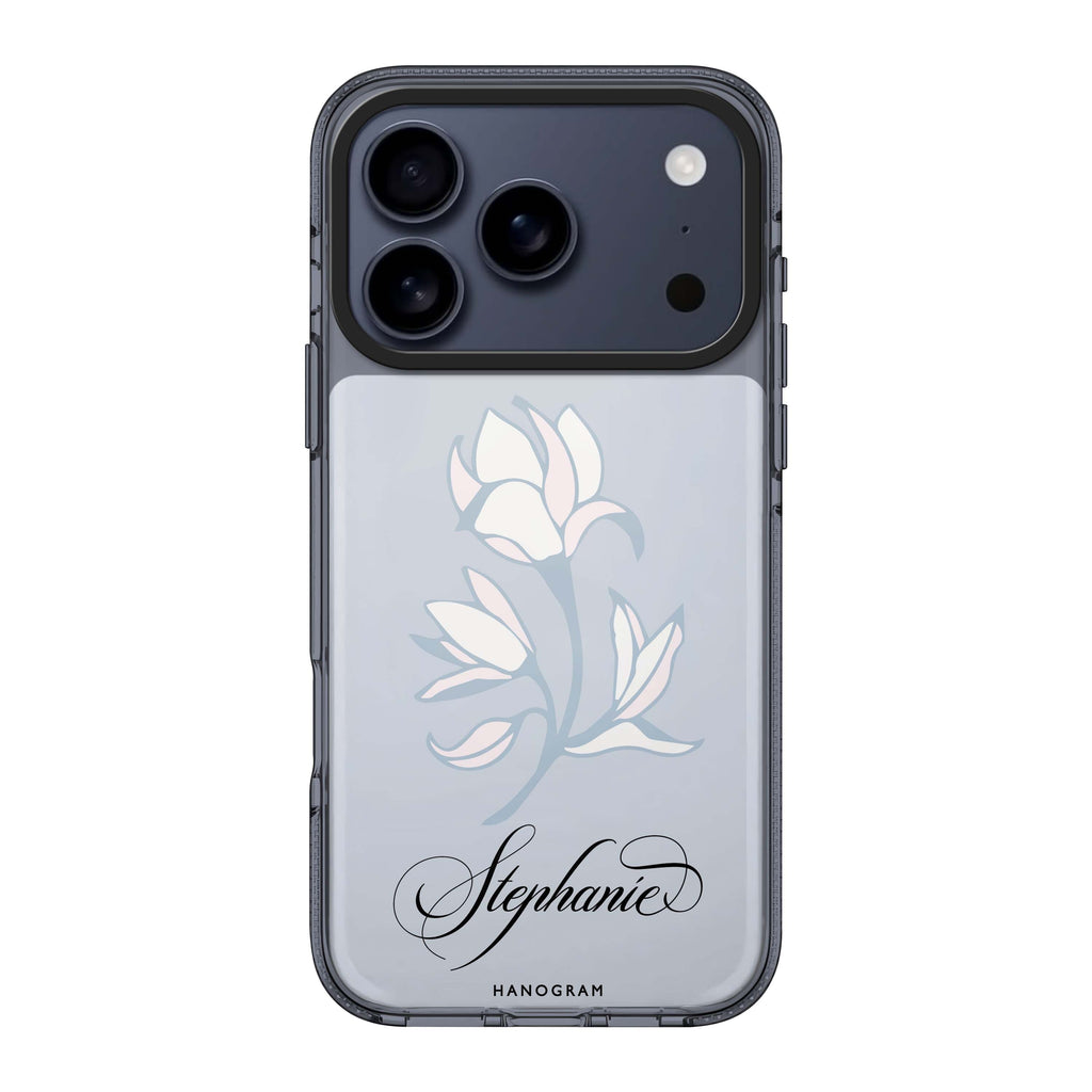 Exquisite Flowers iPhone 17 Pro Max MagSafe 水晶透明保護殼 花卉圖案設計 可自訂名字 圖1