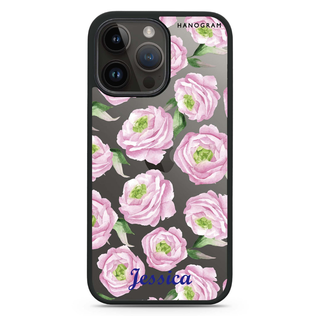 Watercolor pink floral 防衝擊保護殼