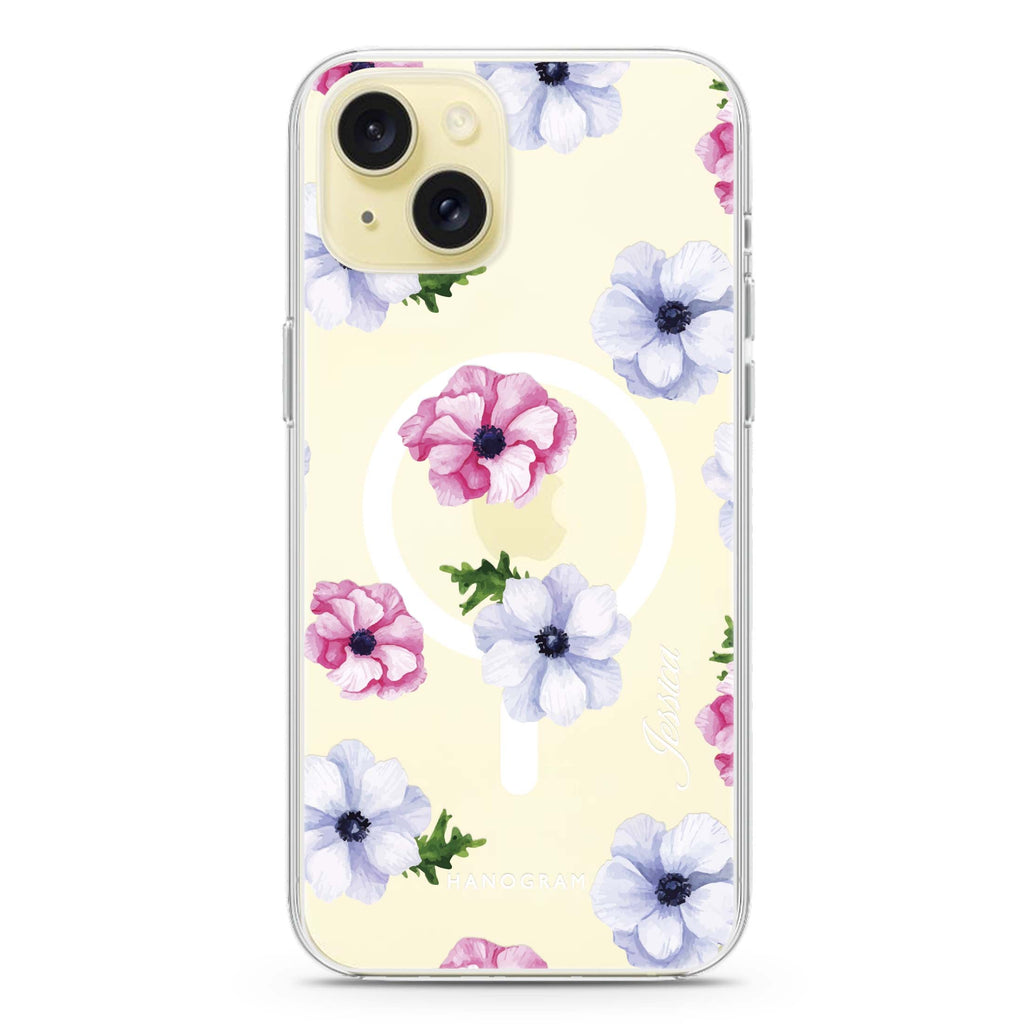 Ideal floral iPhone 15 Plus Magsafe 兼容水晶透明保護殼
