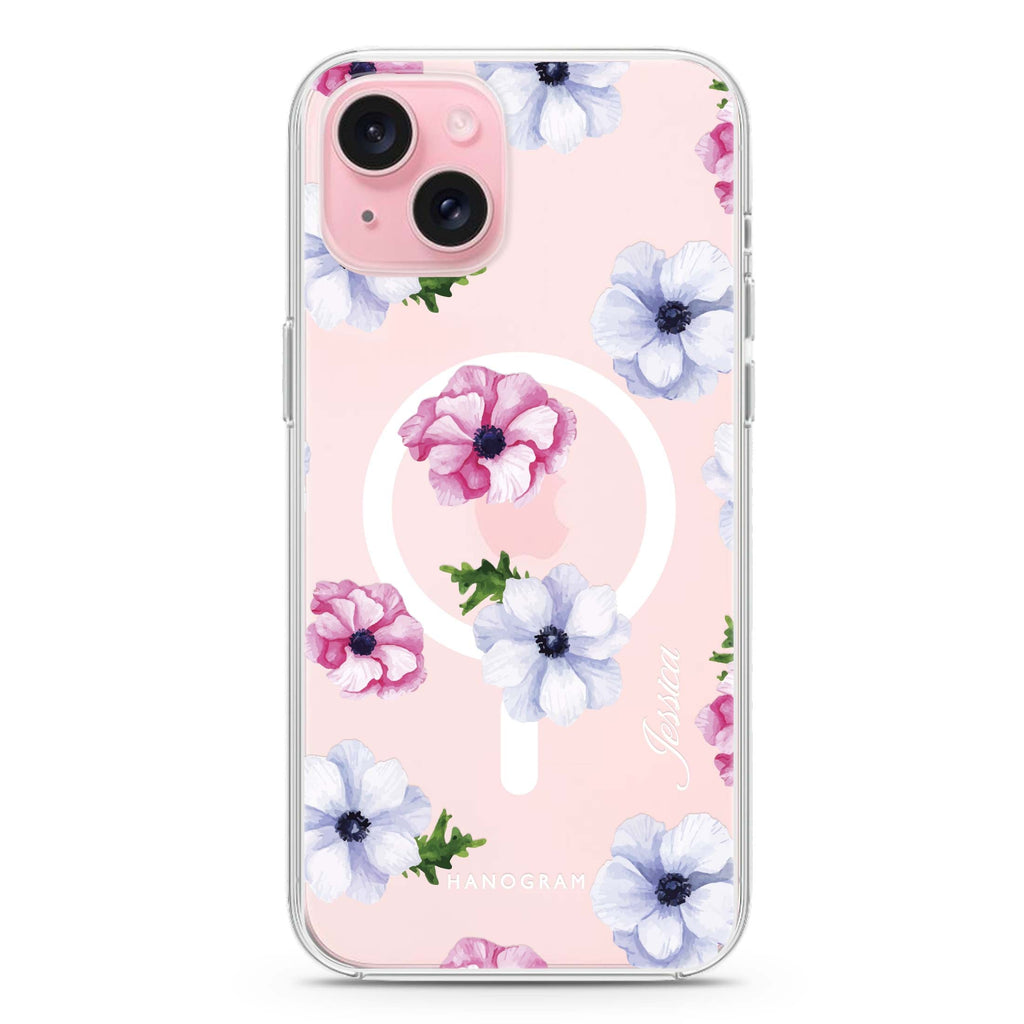 Ideal floral iPhone 15 Magsafe 兼容水晶透明保護殼