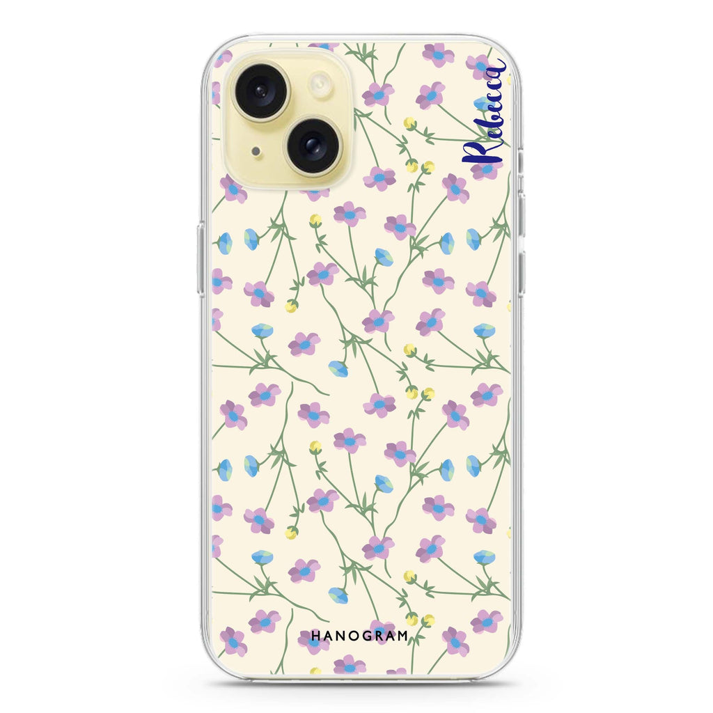Girly floral iPhone 15 水晶透明保護殼