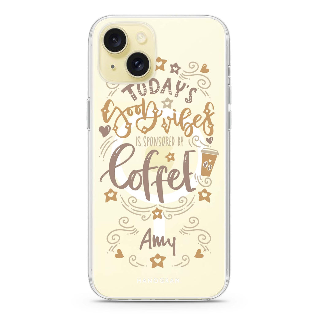 Good vibes coffee iPhone 15 Plus Magsafe 兼容水晶透明保護殼