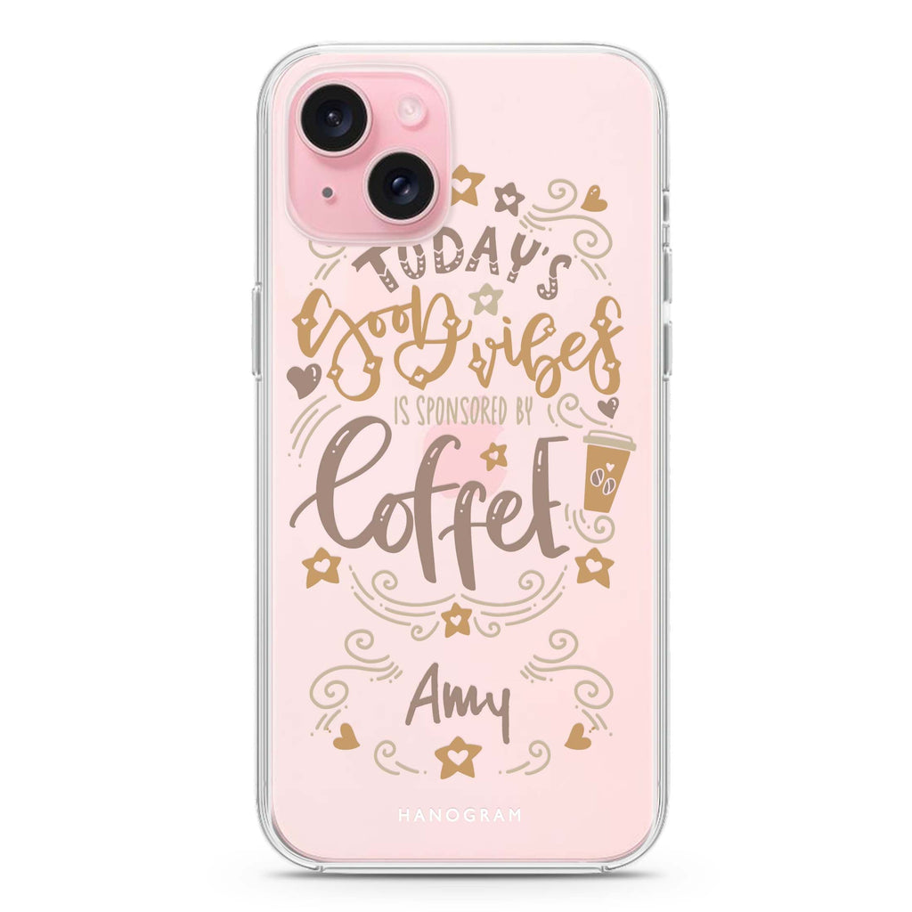 Good vibes coffee iPhone 15 水晶透明保護殼