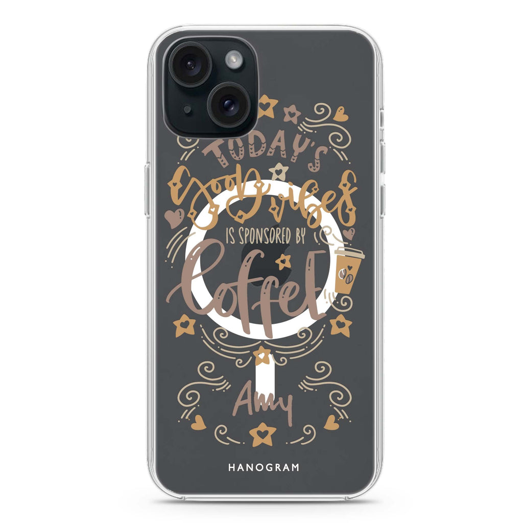 Good vibes coffee iPhone 15 Magsafe 兼容水晶透明保護殼