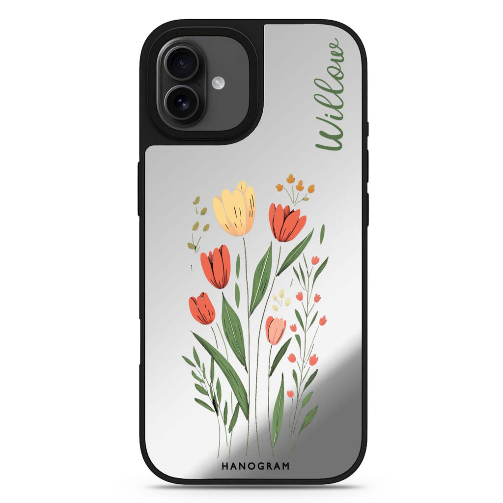 Tulip Cutouts iPhone 17 花卉鏡面手機殼 主圖設計
