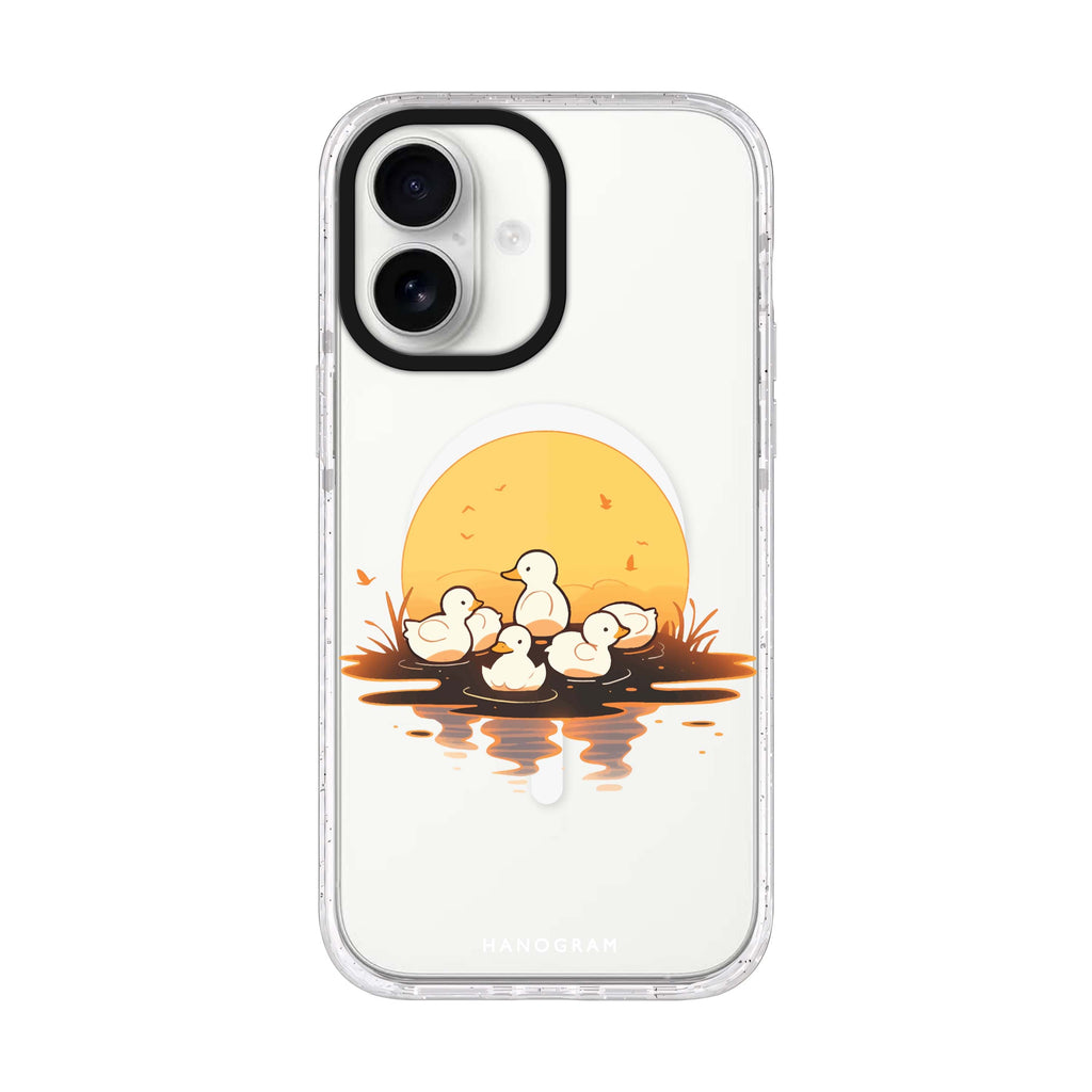 Dawn Duck Drift iPhone 17 水晶透明保護殼正面展示