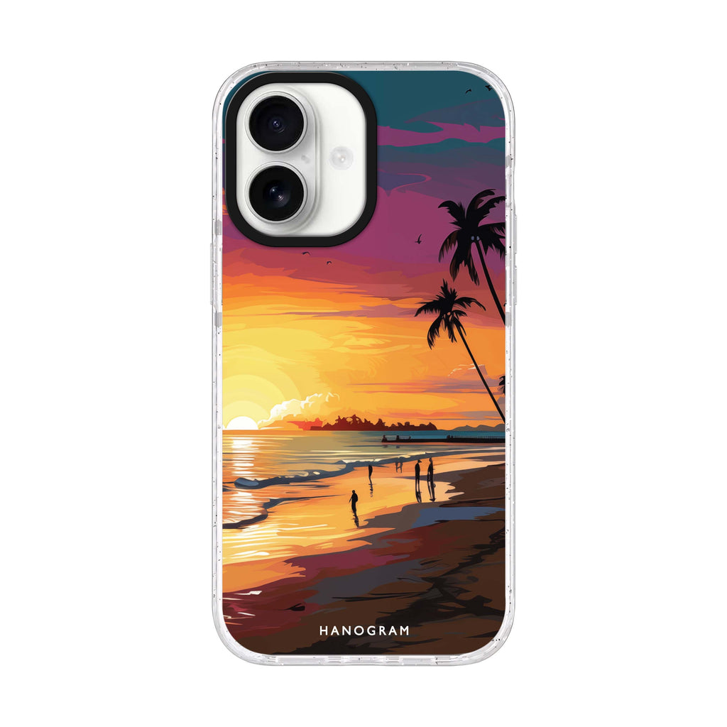 Sunset Glow iPhone 17 水晶透明保護殼正面展示