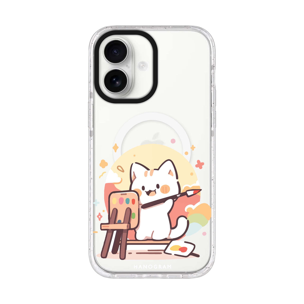 Feline Masterwork iPhone 17 水晶透明保護殼正面展示
