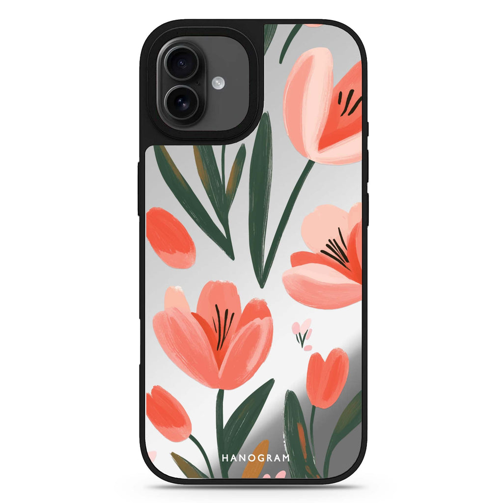 Tulip Joy iPhone 17 花卉鏡面手機殼 主圖設計