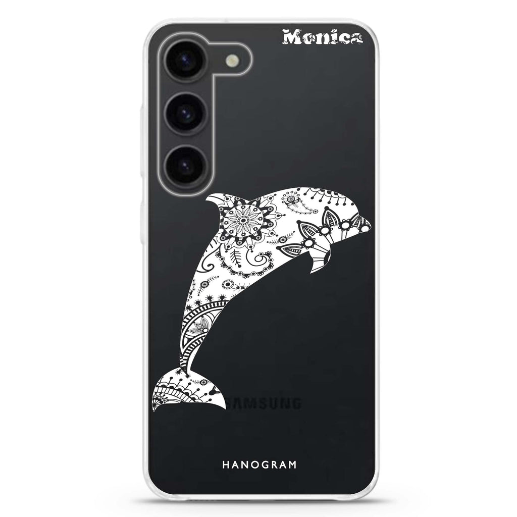 Mandala dolphin Samsung Galaxy 水晶透明保護殼