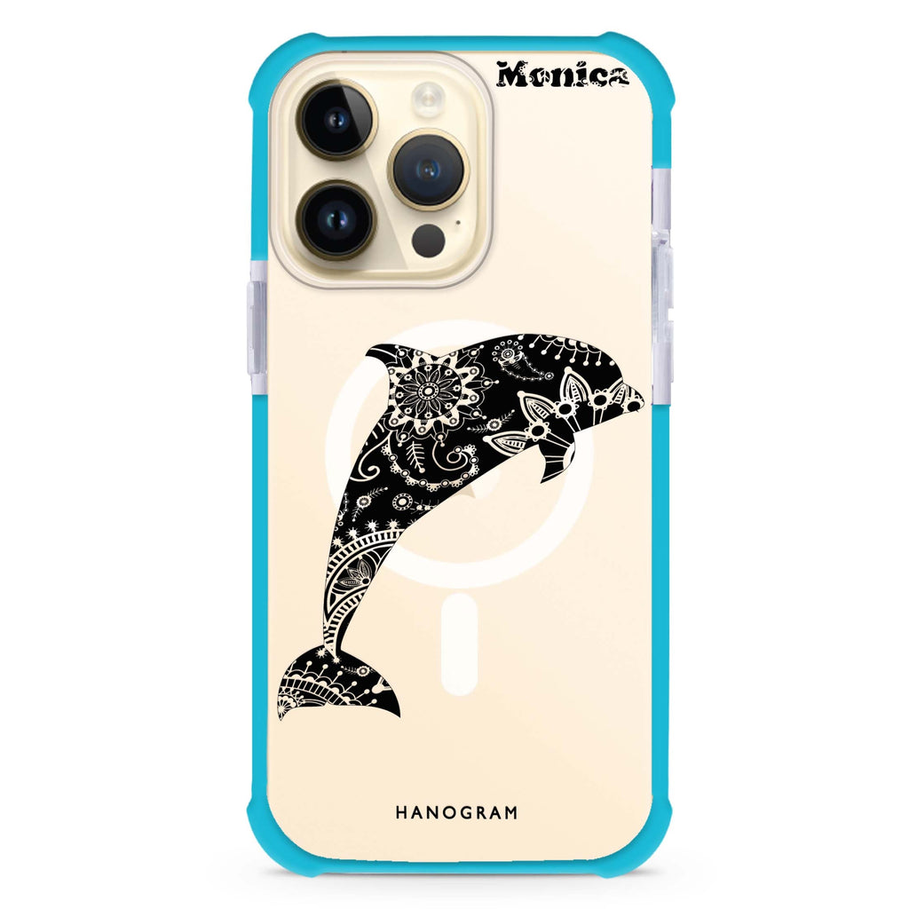 Mandala dolphin iPhone Magsafe 兼容超強防摔保護殼