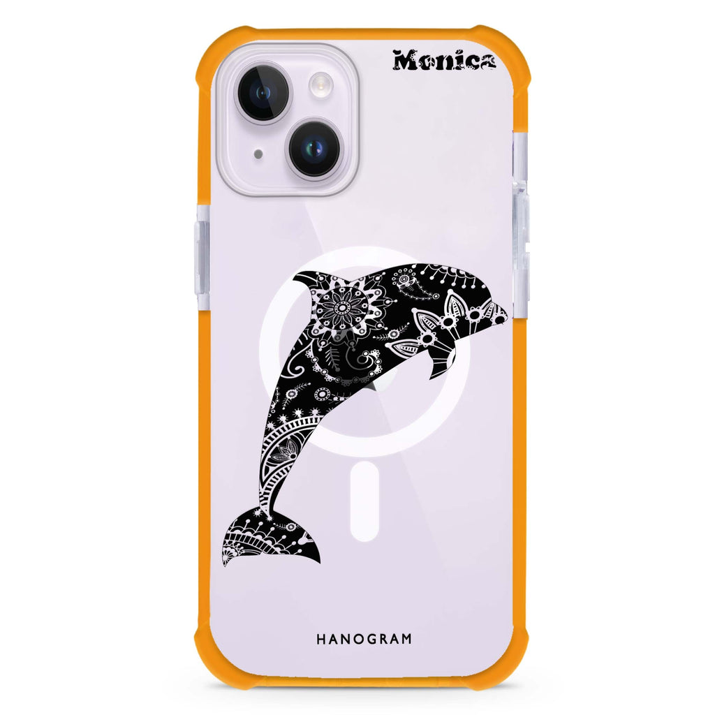 Mandala dolphin iPhone 15 Plus Magsafe 兼容超強防摔保護殼