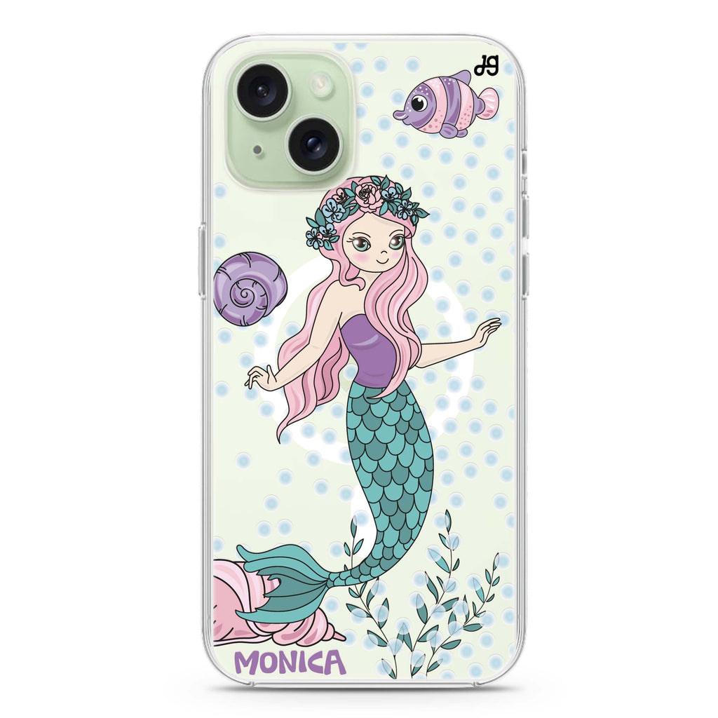 Mermaids iPhone 15 Magsafe 兼容水晶透明保護殼