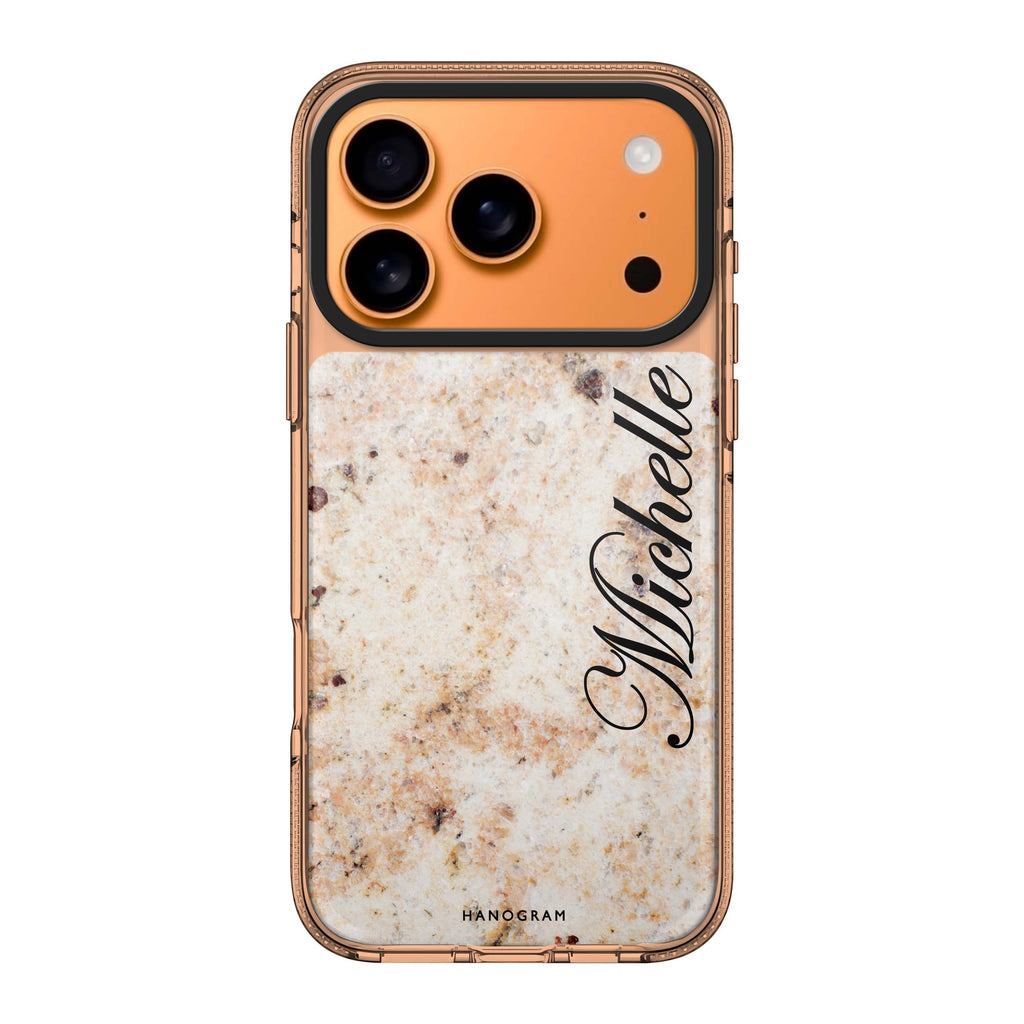 Real Marble iPhone 17 Pro Max MagSafe 水晶透明保護殼 雲石紋設計 可自訂名字 圖1