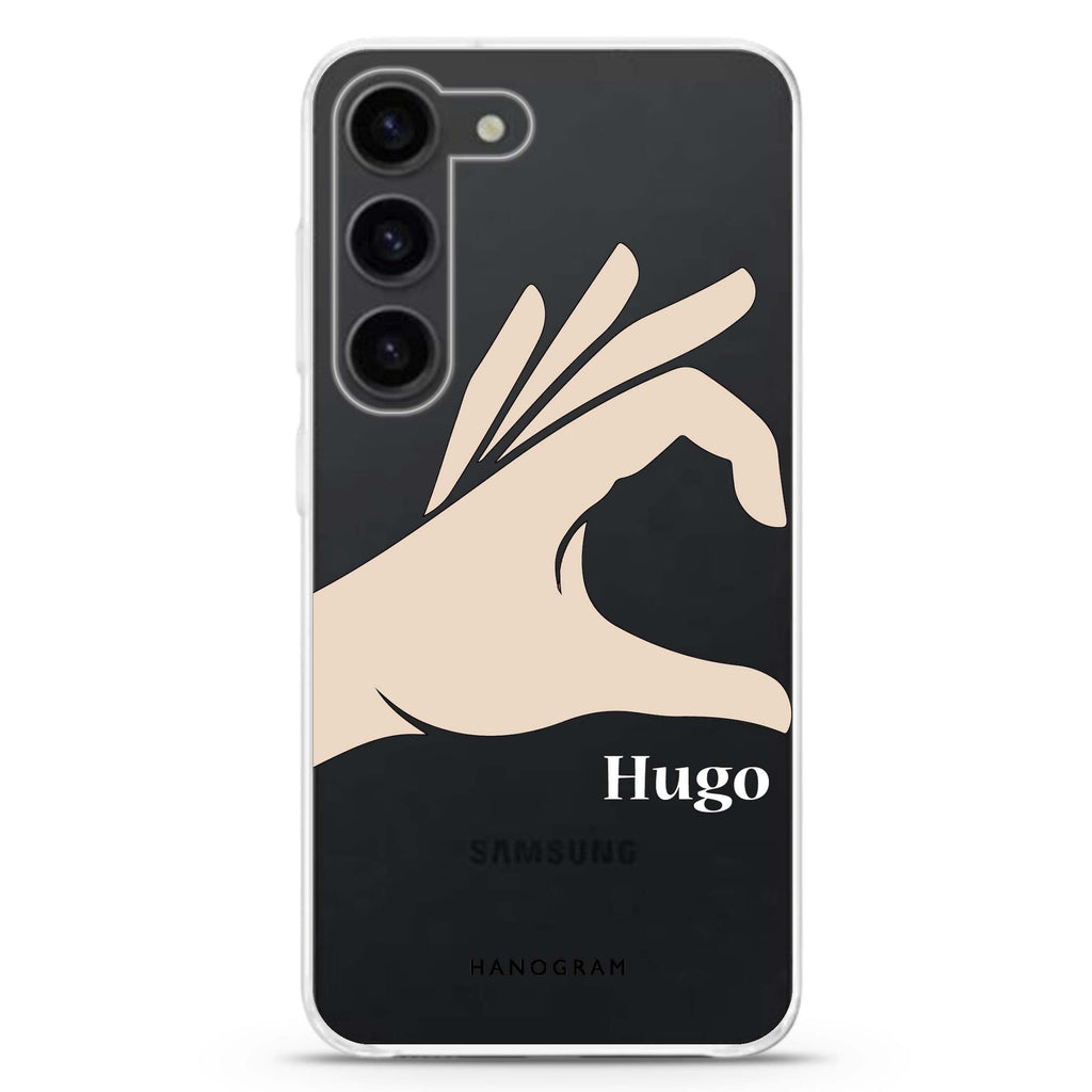 Left Hand heart Samsung Galaxy 水晶透明保護殼