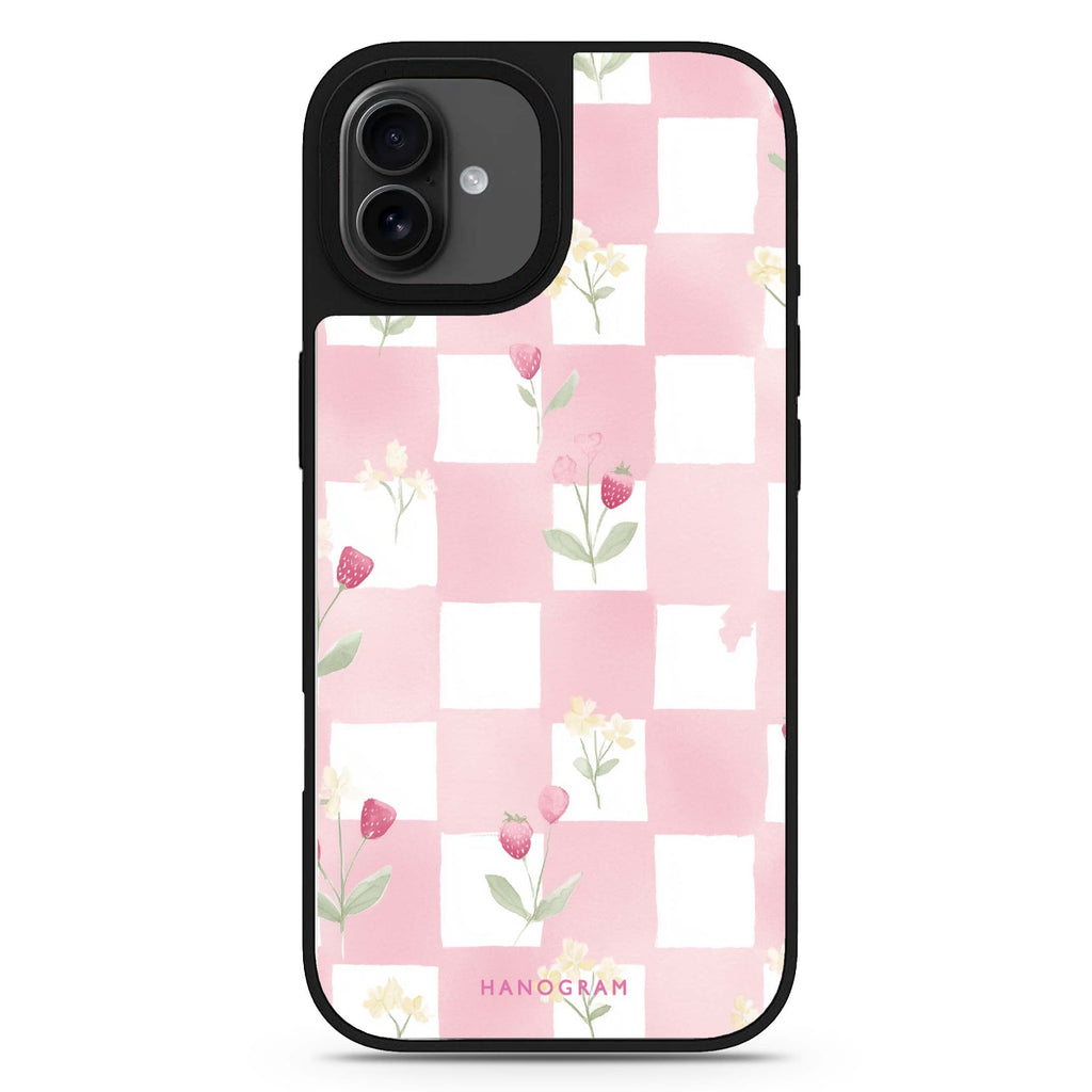 Strawberry Mist iPhone 17 鏡面手機殼 主圖設計