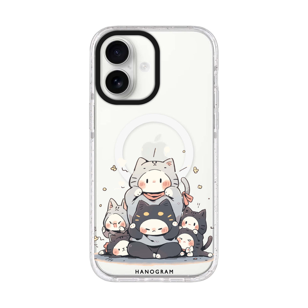 Feline Asana Lesson iPhone 17 水晶透明保護殼正面展示