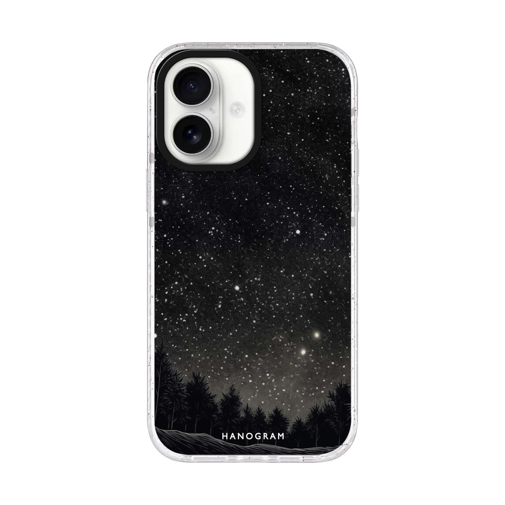 Galactic Gleam iPhone 17 水晶透明保護殼正面展示