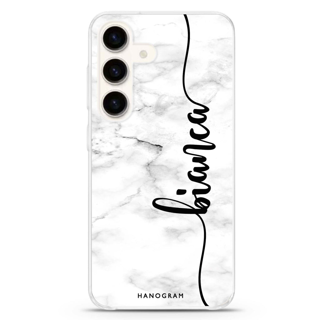 Marble Edition I Samsung Galaxy S26/S25/S24 可加名字水晶透明保護殼正面展示