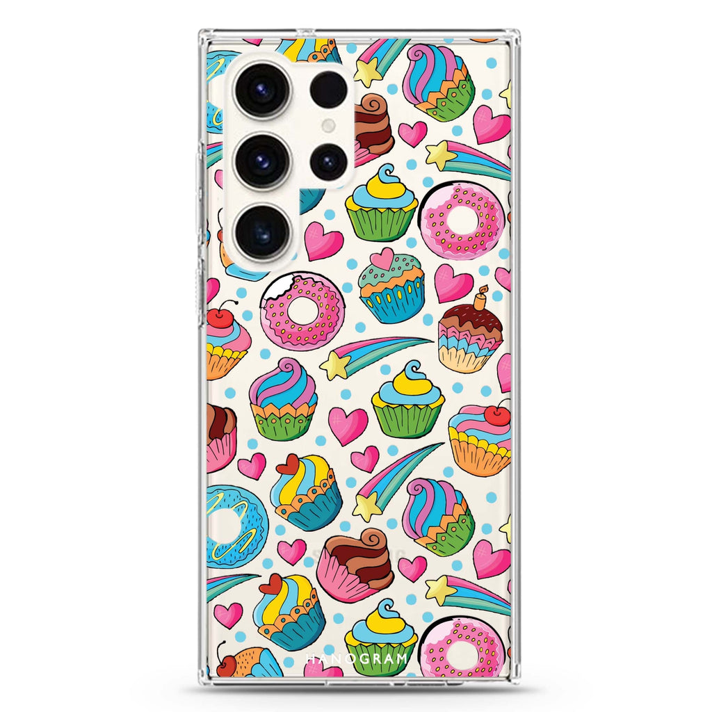Passion Pastries Samsung Galaxy Ultra 透明保護殼，適用 S26/S25/S24/S23 Ultra，圖1