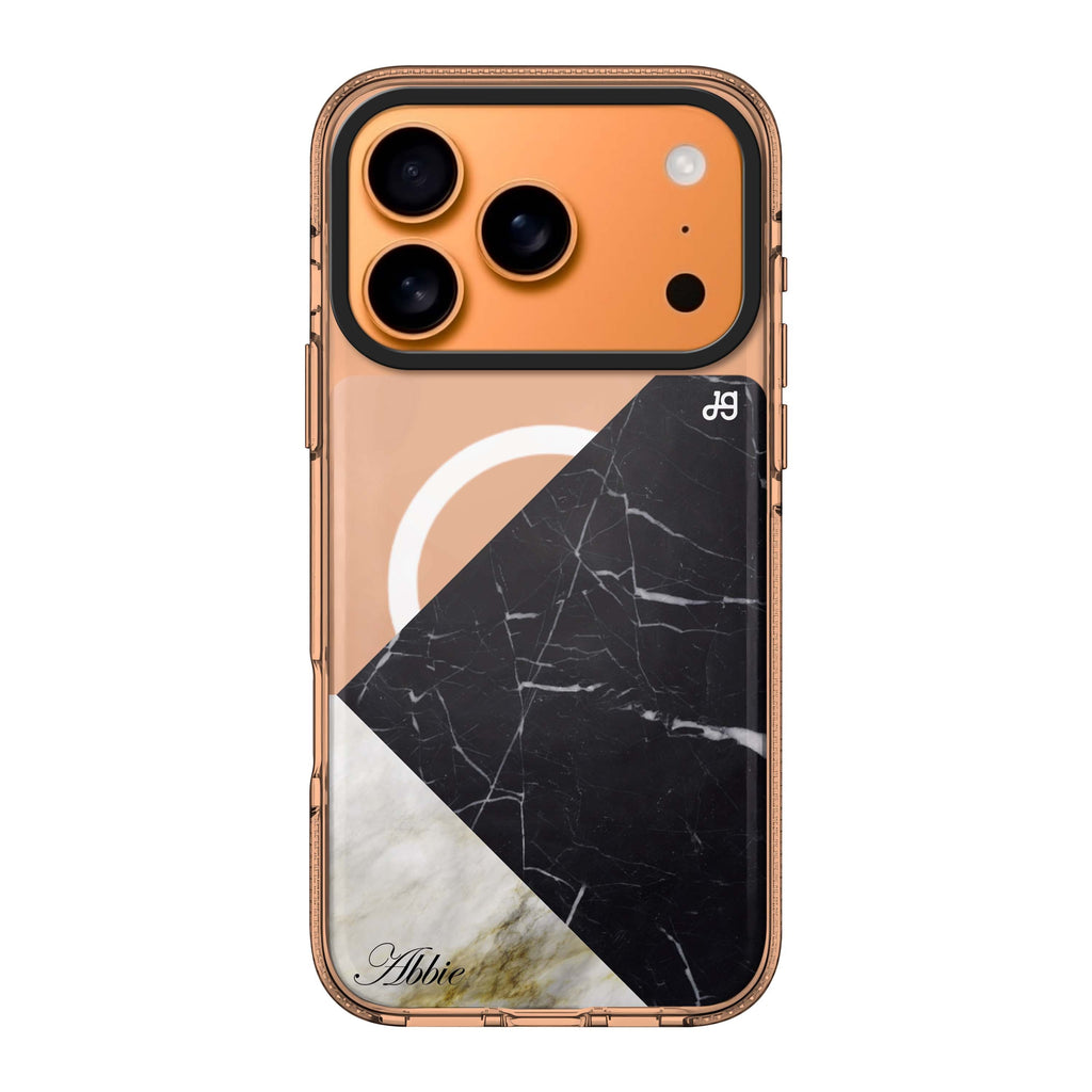 Marble Mix iPhone 17 Pro Max MagSafe 水晶透明保護殼 雲石紋設計 可自訂名字 圖1