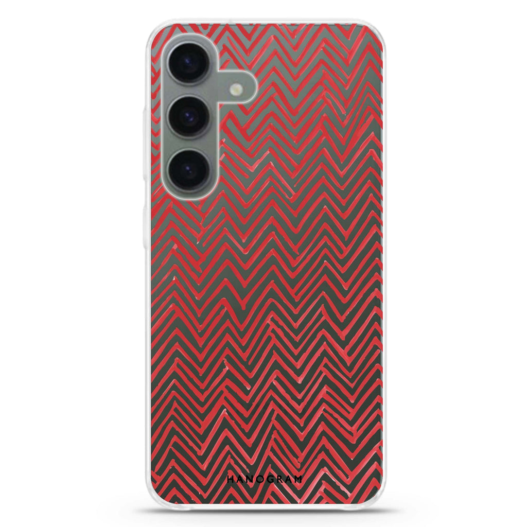 Crimson Currents Samsung Galaxy S26/S25/S24 水晶透明保護殼正面展示