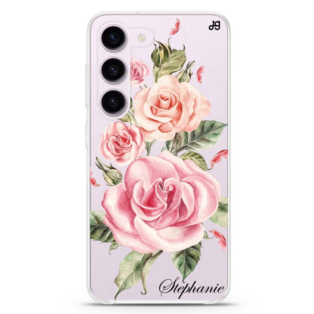Pink Watercolor Floral Samsung Galaxy 水晶透明保護殼