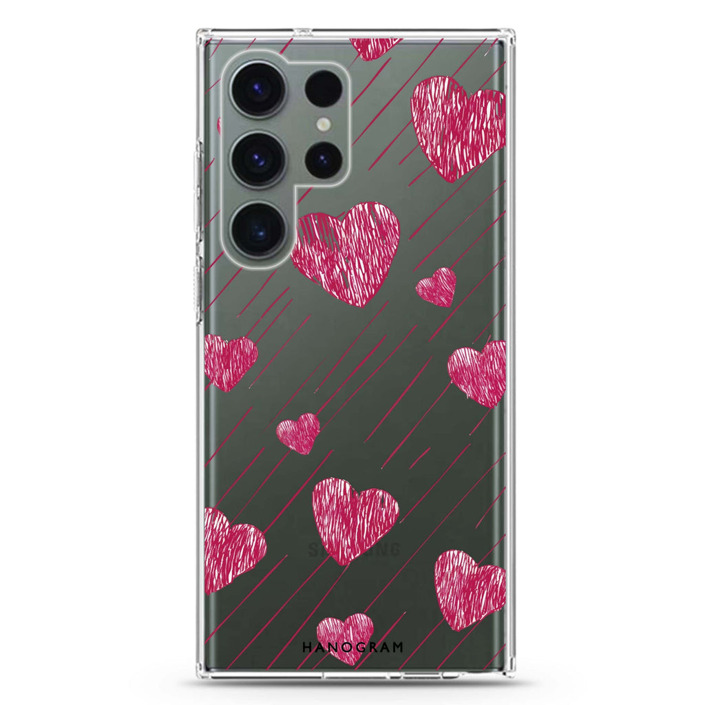 Stripe My Heart Samsung Galaxy Ultra 透明保護殼，適用 S26/S25/S24/S23 Ultra，圖1